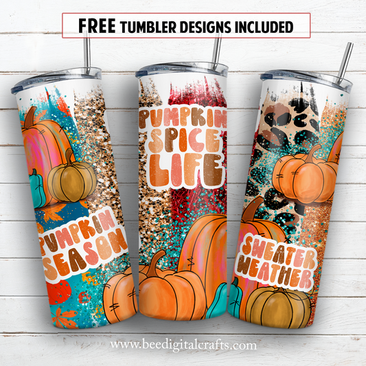 20 oz skinny tumbler sublimation design