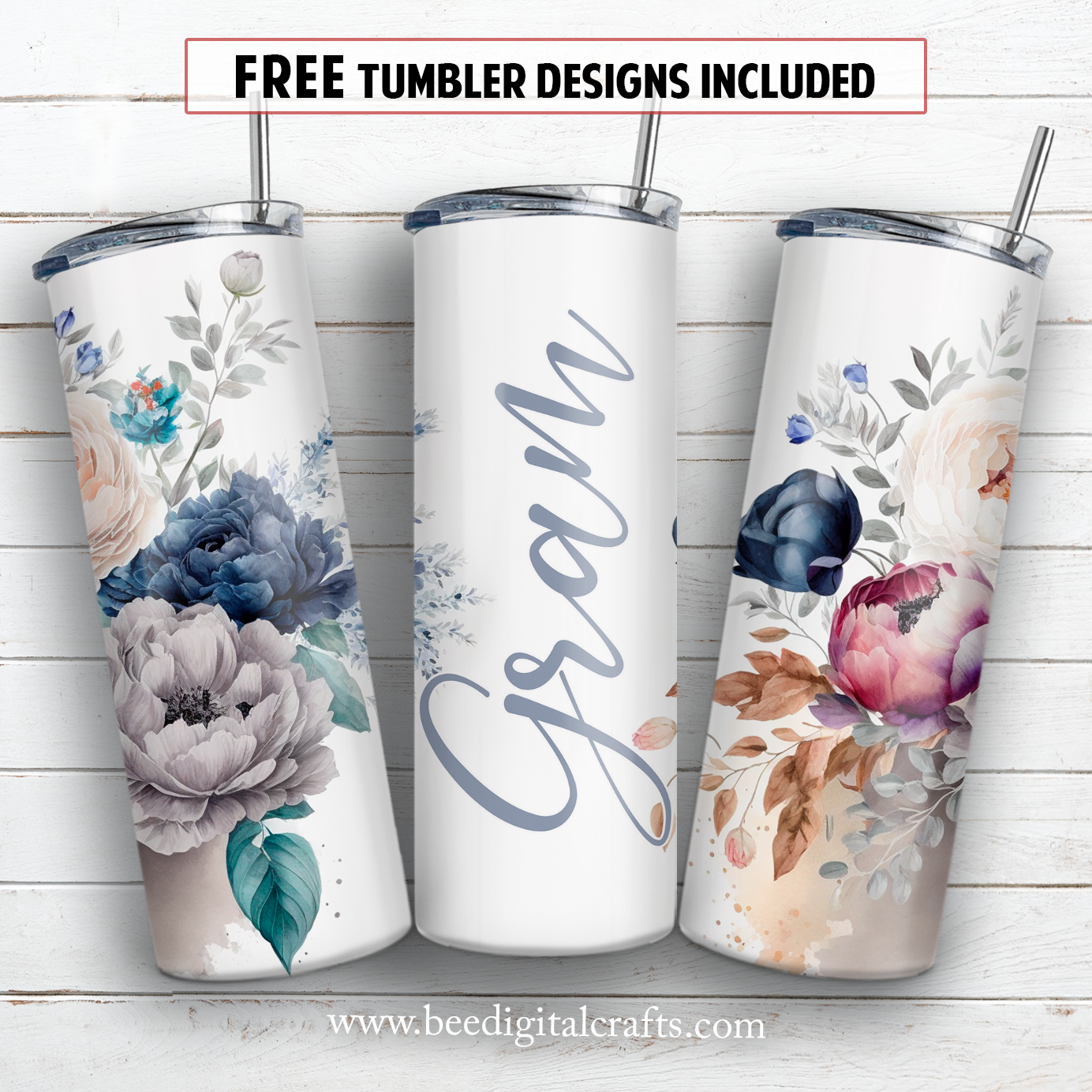 20 oz skinny tumbler sublimation design