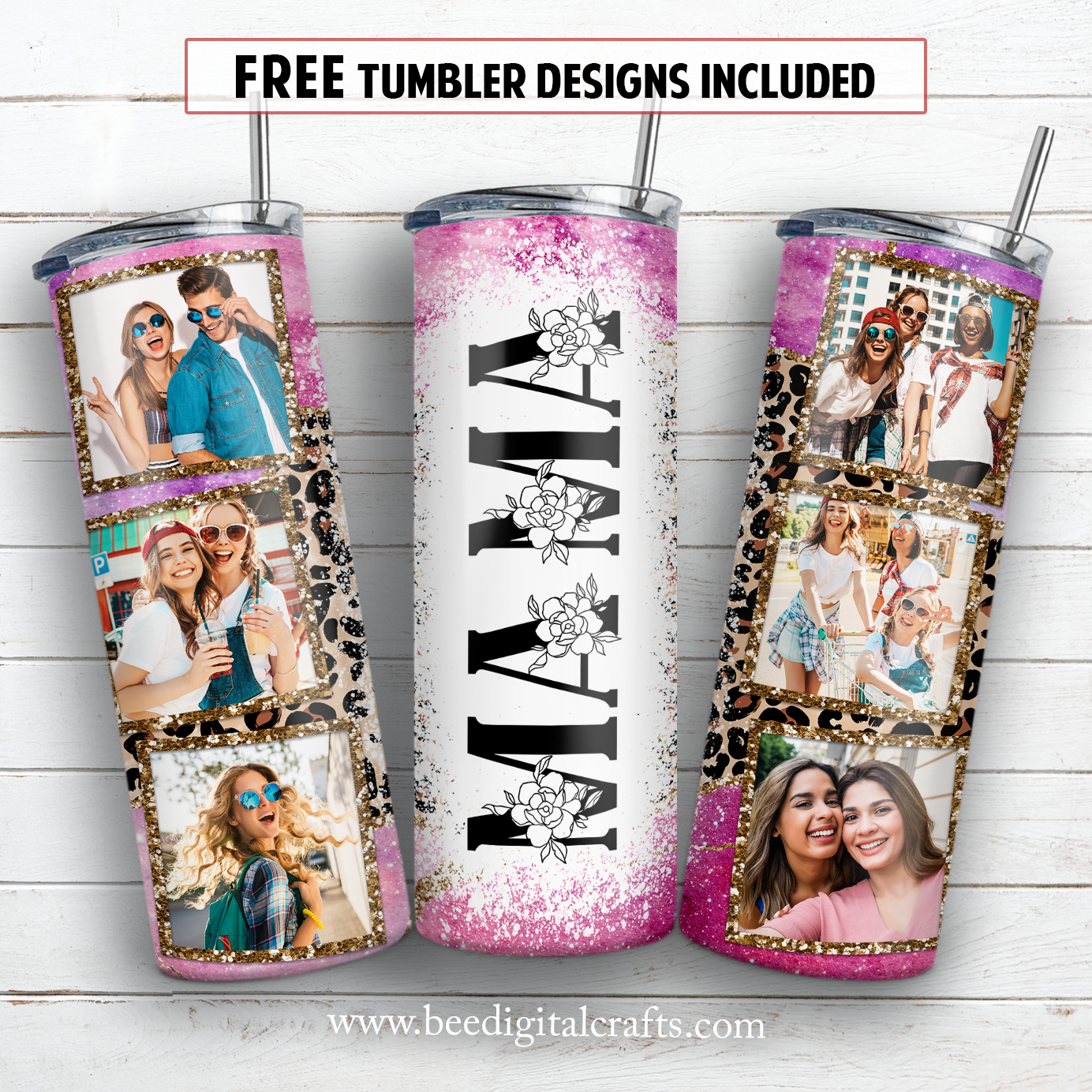 20 oz skinny tumbler sublimation design