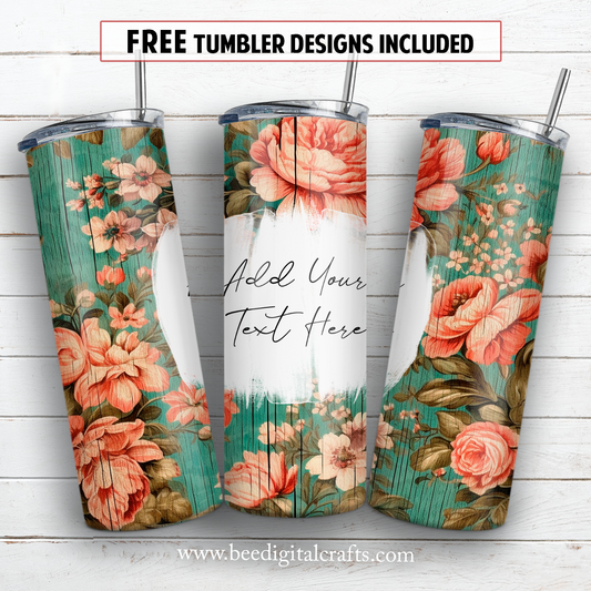 20 oz skinny tumbler sublimation design