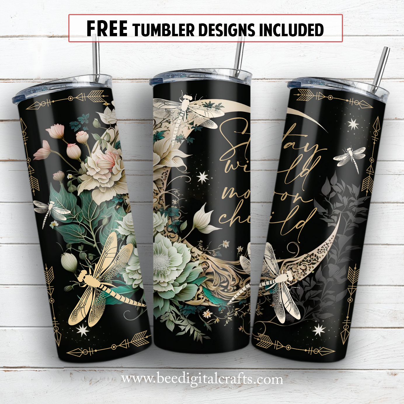 20 oz skinny tumbler sublimation design