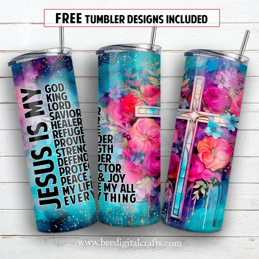 20 oz skinny tumbler sublimation design