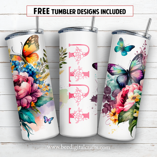 20 oz skinny tumbler sublimation design