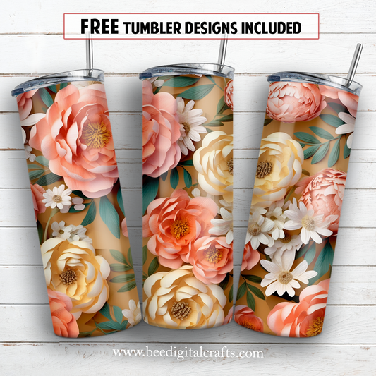 20 oz skinny tumbler sublimation design