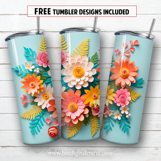 20 oz skinny tumbler sublimation design