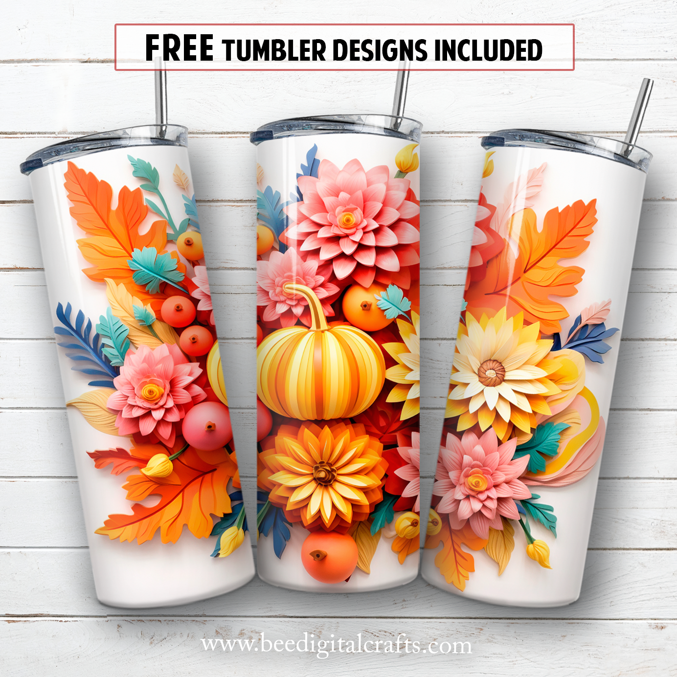 20 oz skinny tumbler sublimation design