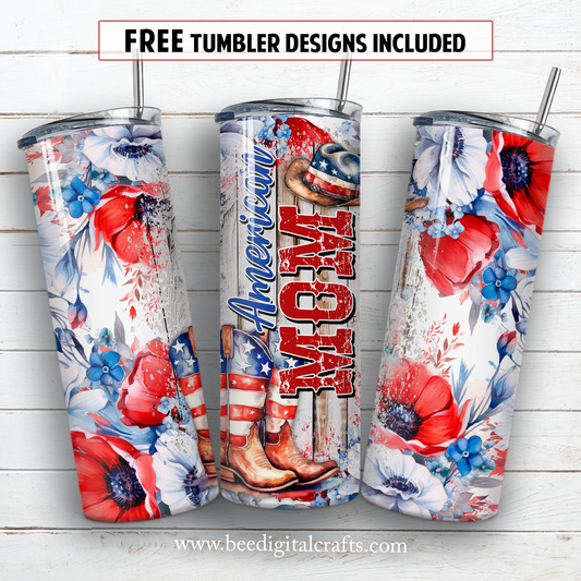 20 oz skinny tumbler sublimation design