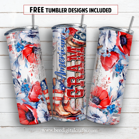 20 oz skinny tumbler sublimation design