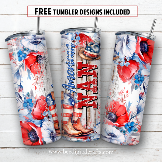 20 oz skinny tumbler sublimation design