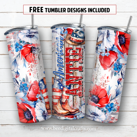 20 oz skinny tumbler sublimation design