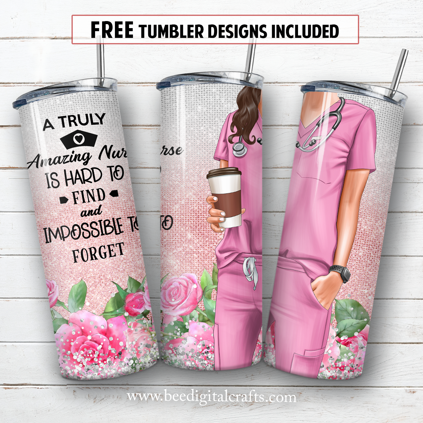 20 oz skinny tumbler sublimation design