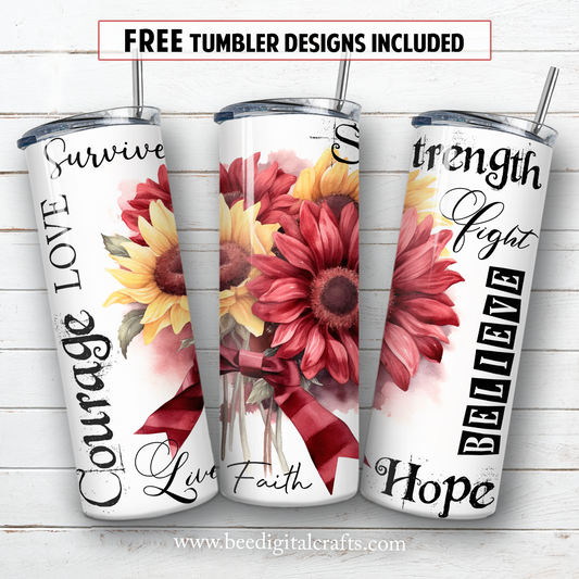 20 oz skinny tumbler sublimation design