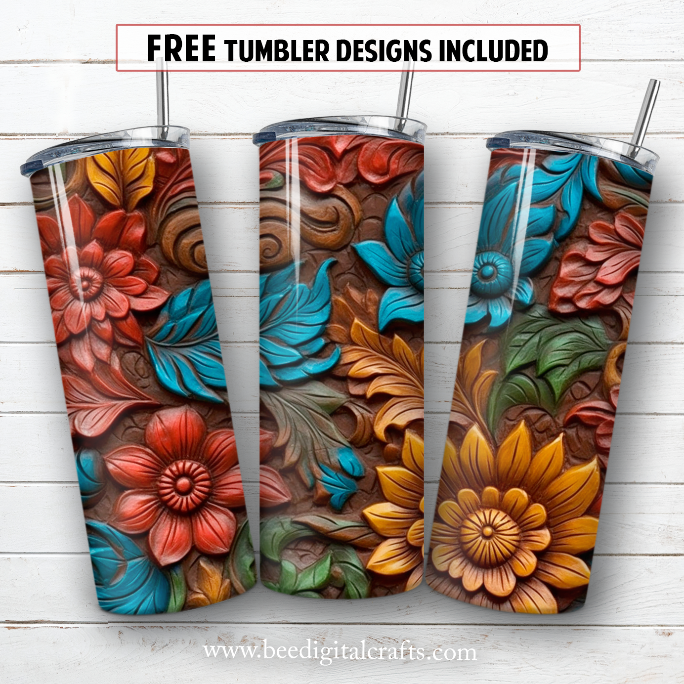 20 oz skinny tumbler sublimation design