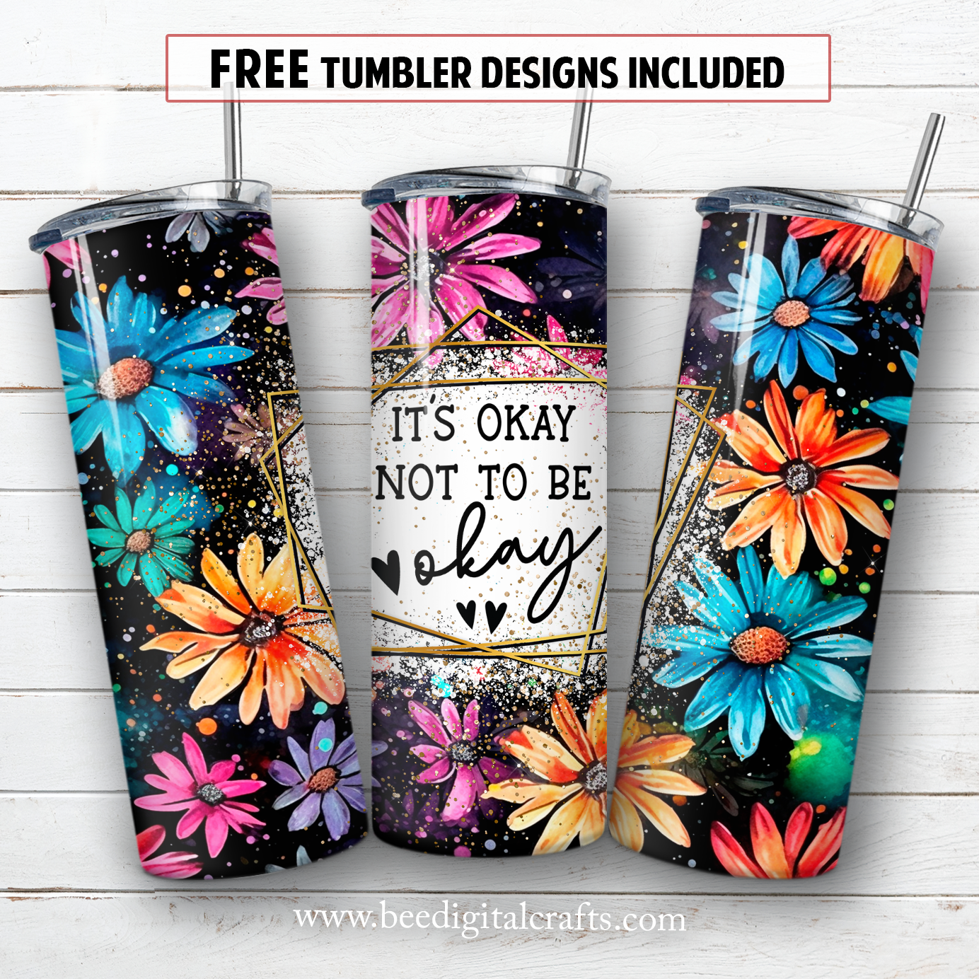 20 oz skinny tumbler sublimation design