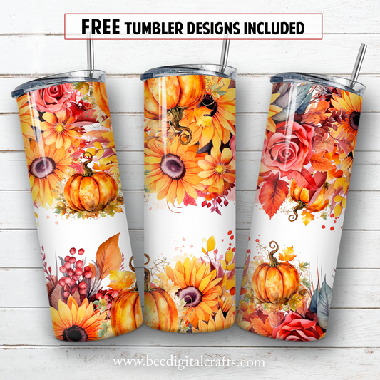 20 oz skinny tumbler sublimation design