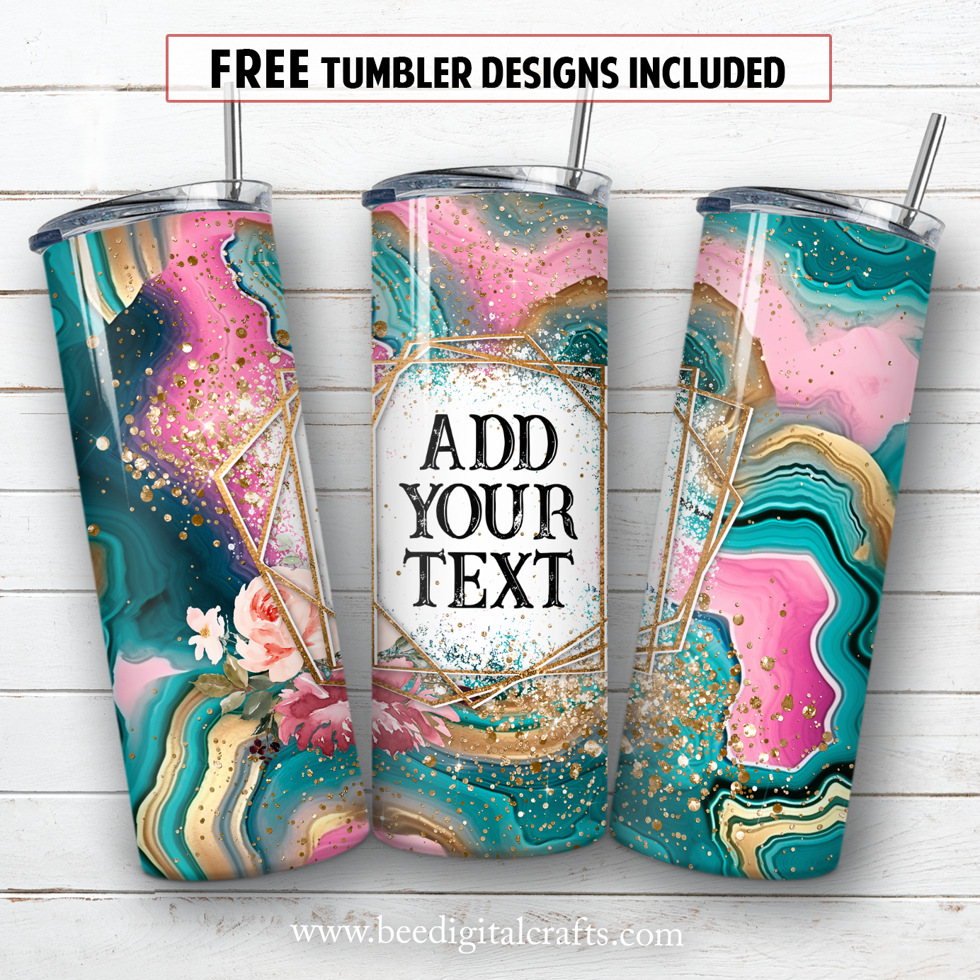 20 oz skinny tumbler sublimation design