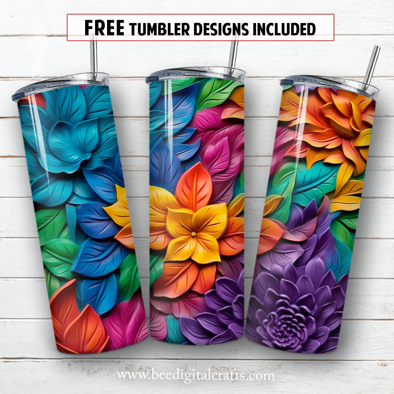 20 oz skinny tumbler sublimation design