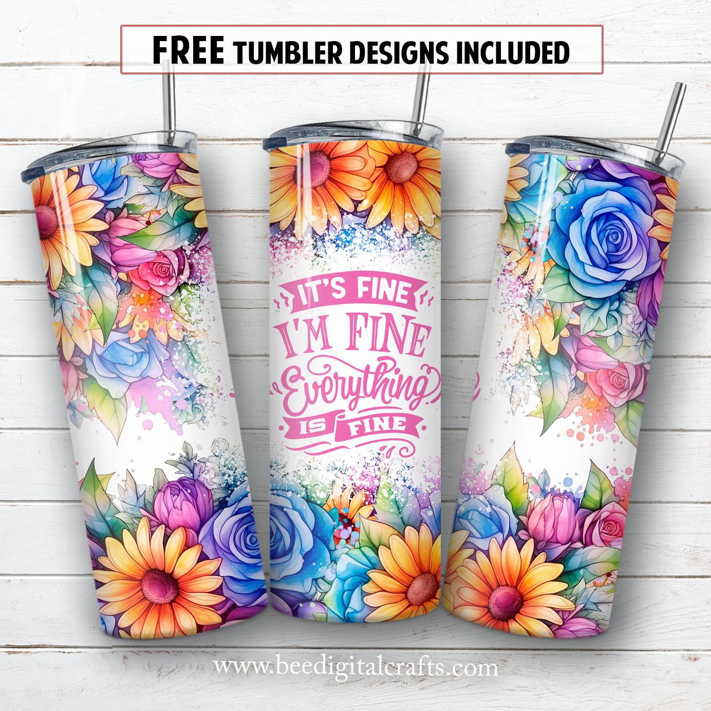 20 oz skinny tumbler sublimation design