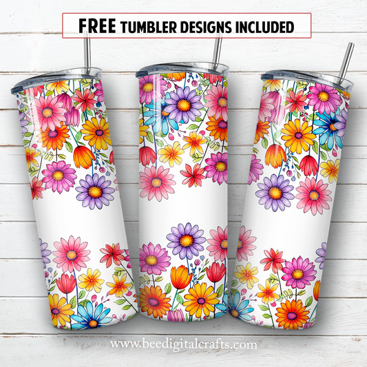 20 oz skinny tumbler sublimation design