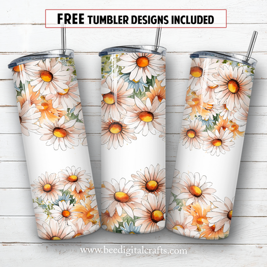 20 oz skinny tumbler sublimation design