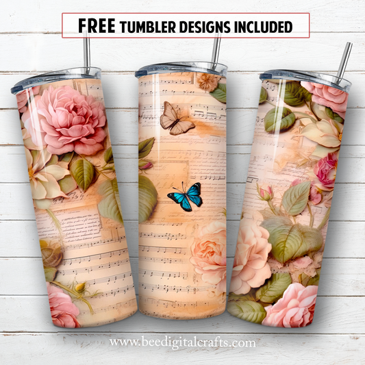 20 oz skinny tumbler sublimation design