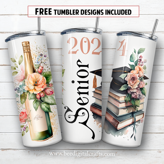 20 oz skinny tumbler sublimation design