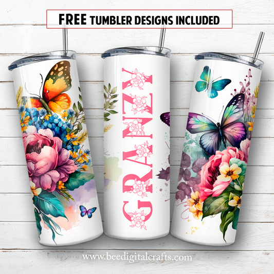 20 oz skinny tumbler sublimation design