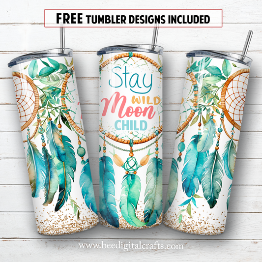 20 oz skinny tumbler sublimation design