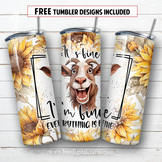 20 oz skinny tumbler sublimation design