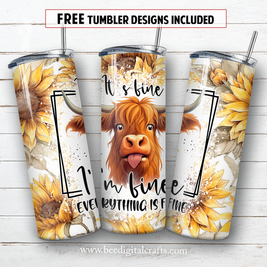 20 oz skinny tumbler sublimation design