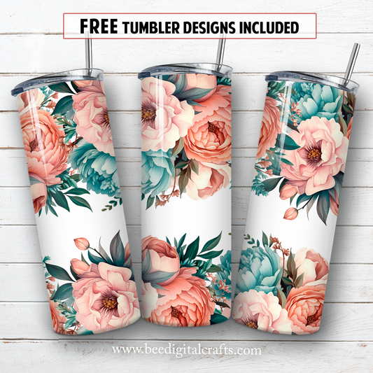 20 oz skinny tumbler sublimation design