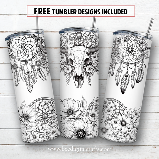 20 oz skinny tumbler sublimation design