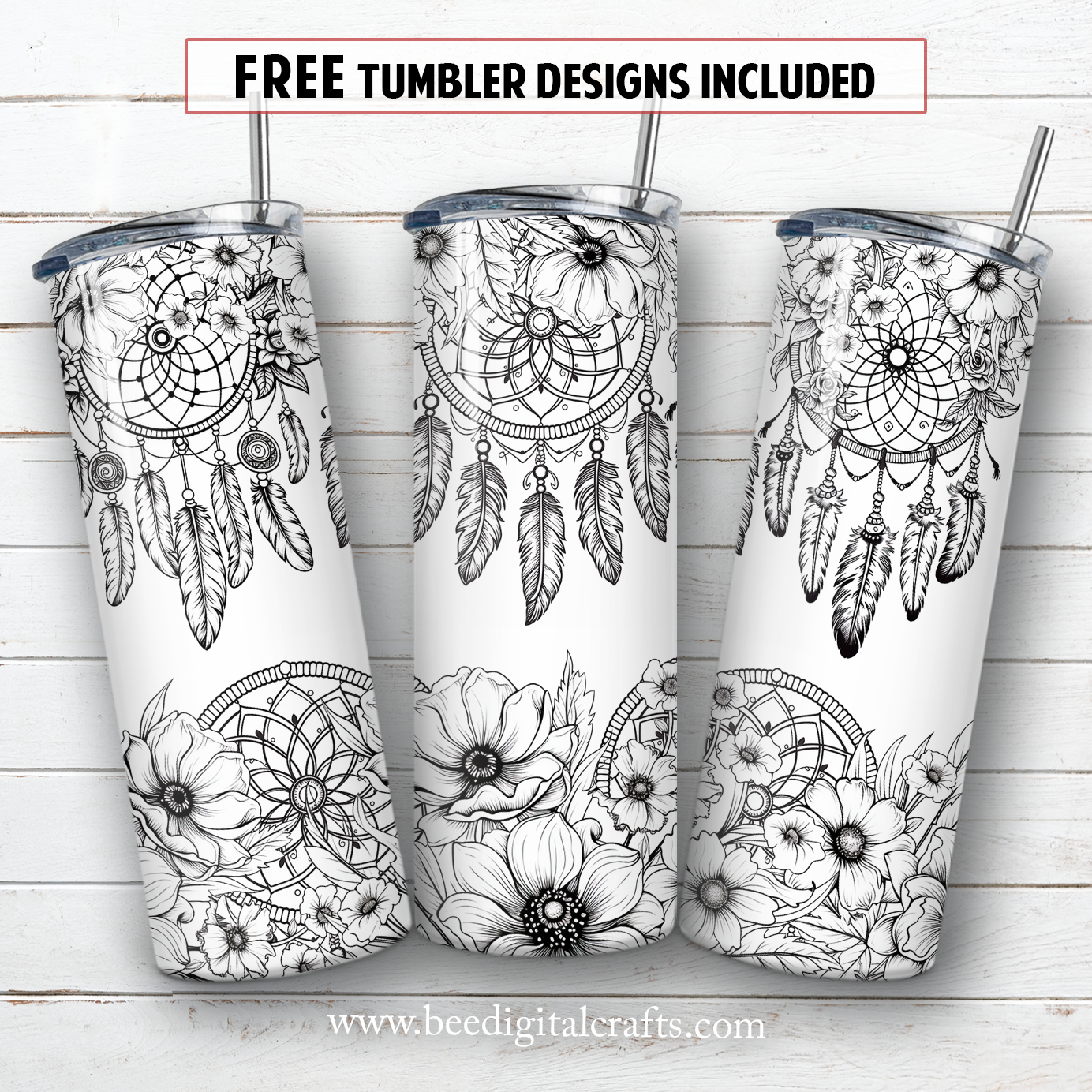 20 oz skinny tumbler sublimation design