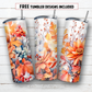 Fall flowers 20 oz skinny tumbler sublimation design