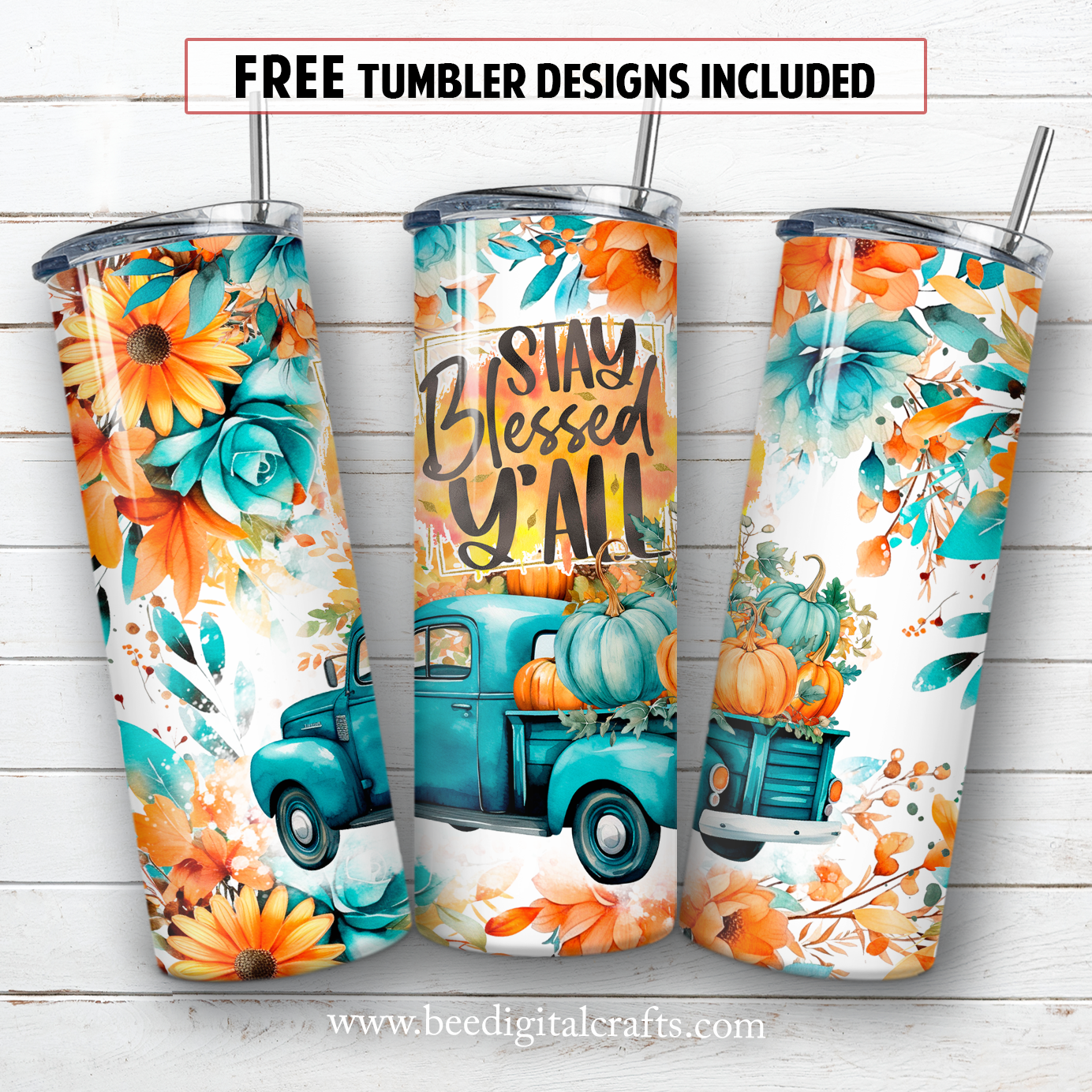 20 oz skinny tumbler sublimation design