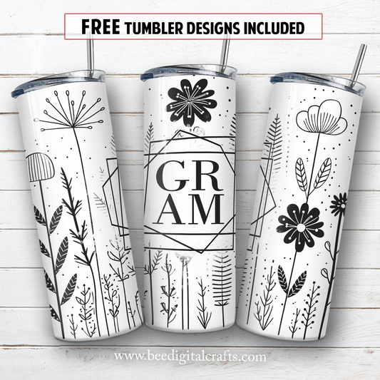 20 oz skinny tumbler sublimation design