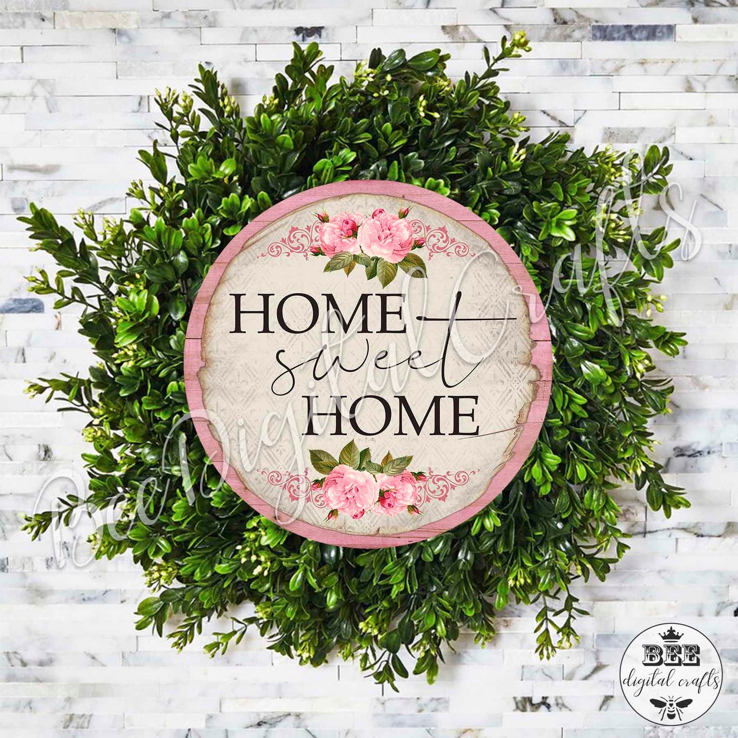 Home sweet home door hanger, 12 inch download design