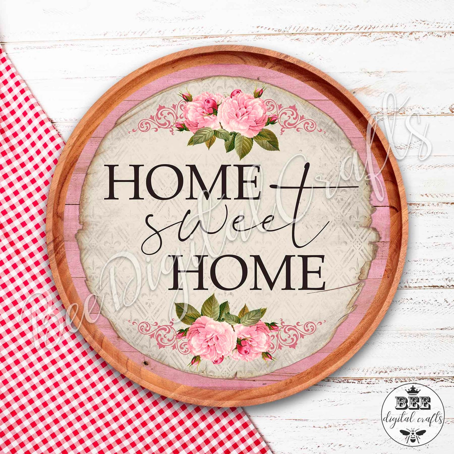 Home sweet home door hanger, 12 inch download design