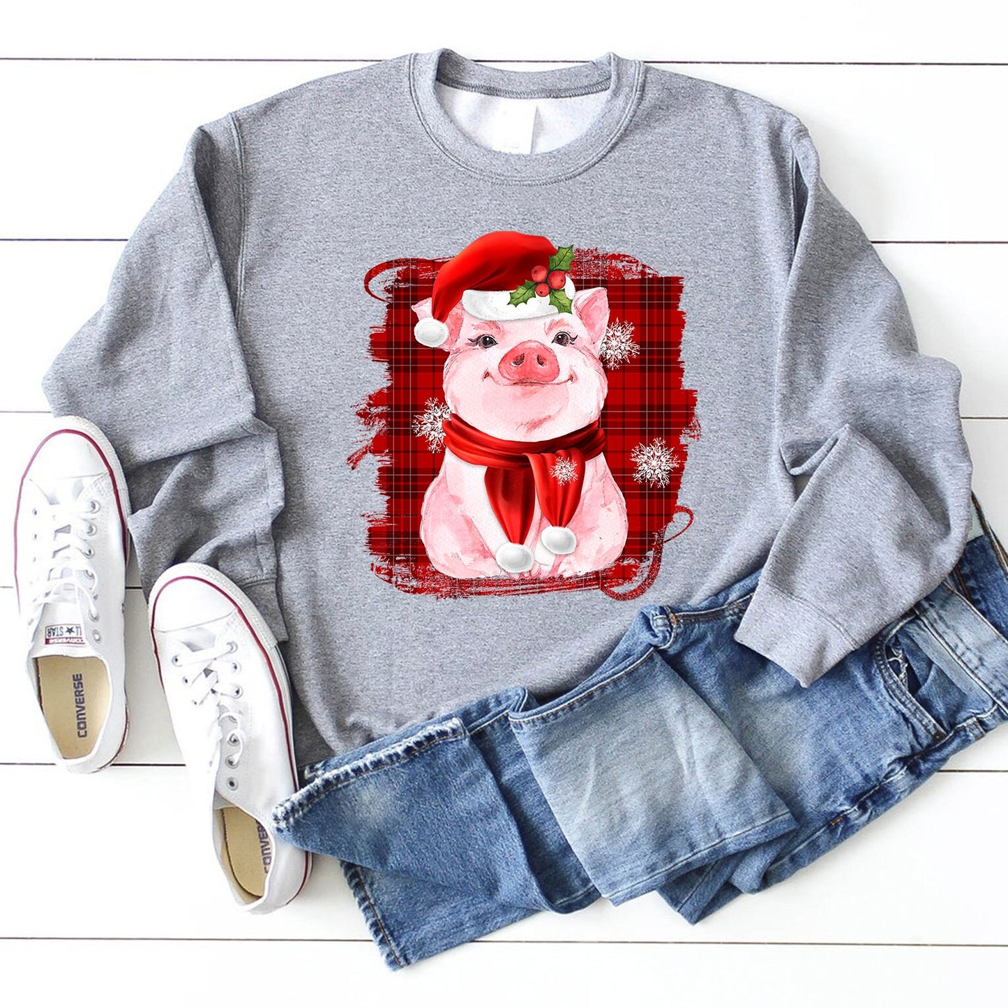 Christmas pig sublimation design