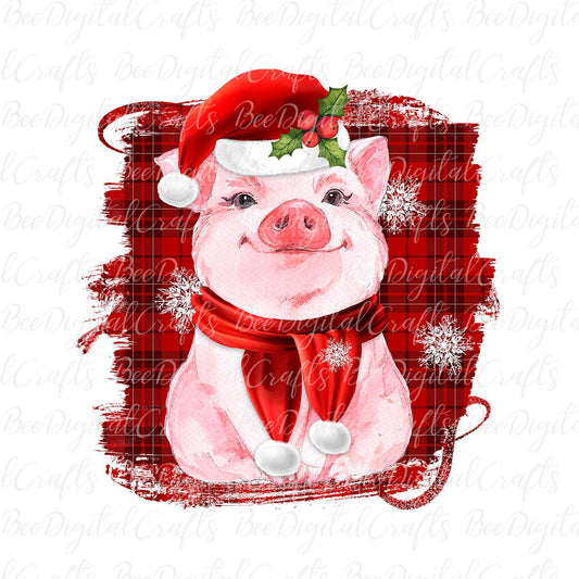 Christmas pig sublimation design