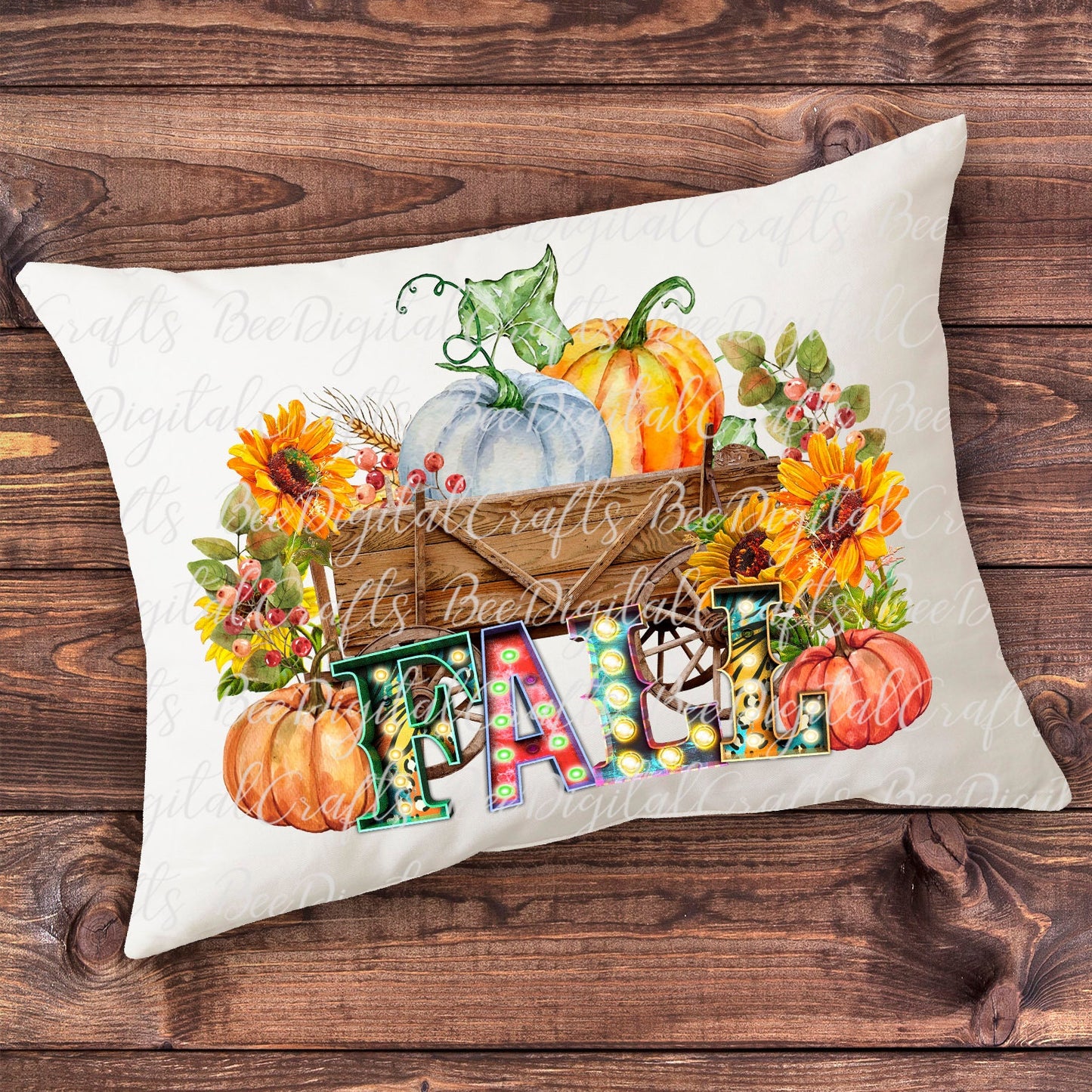 Pumpkin and sunflower sublimation design