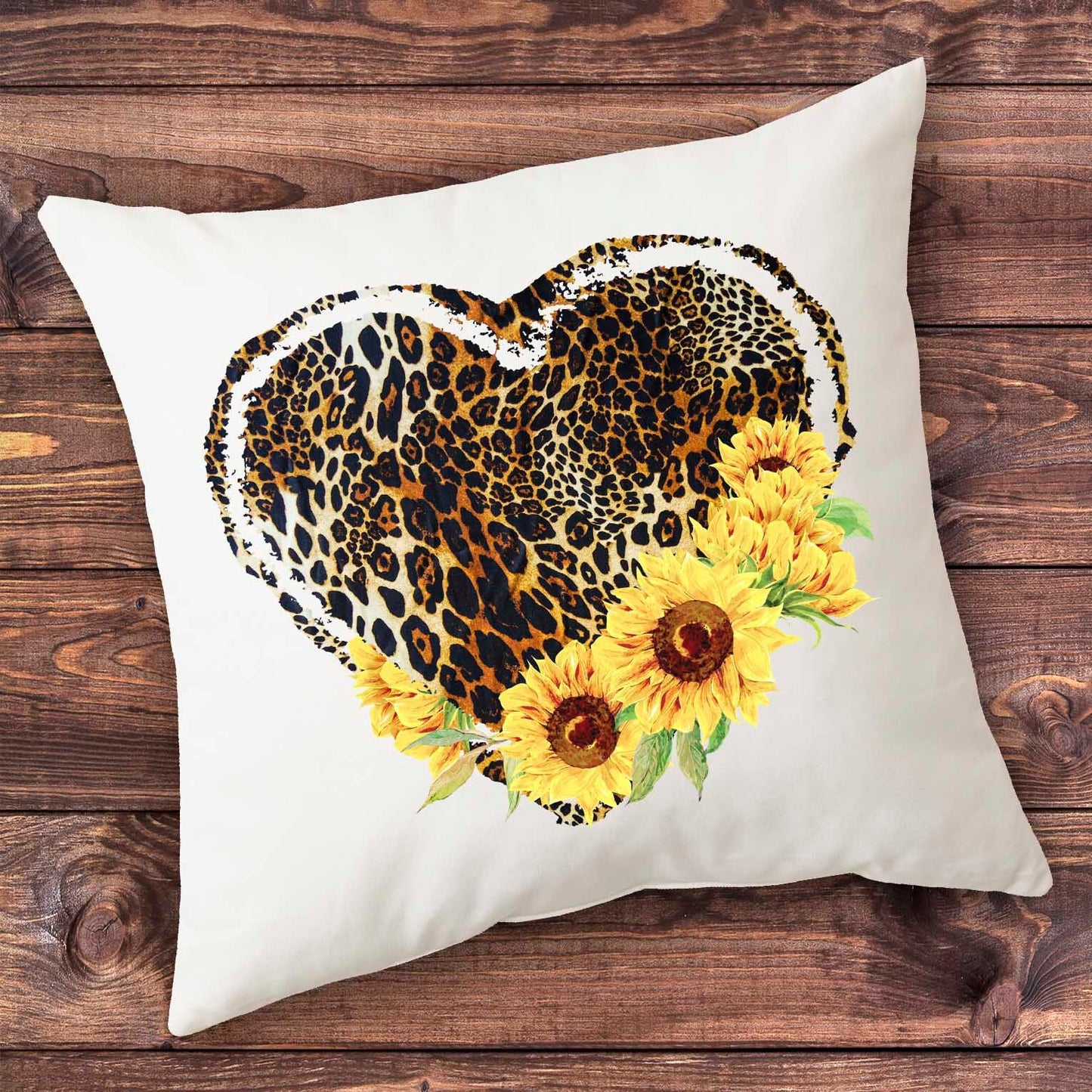 Sunflower leopard heart sublimation design