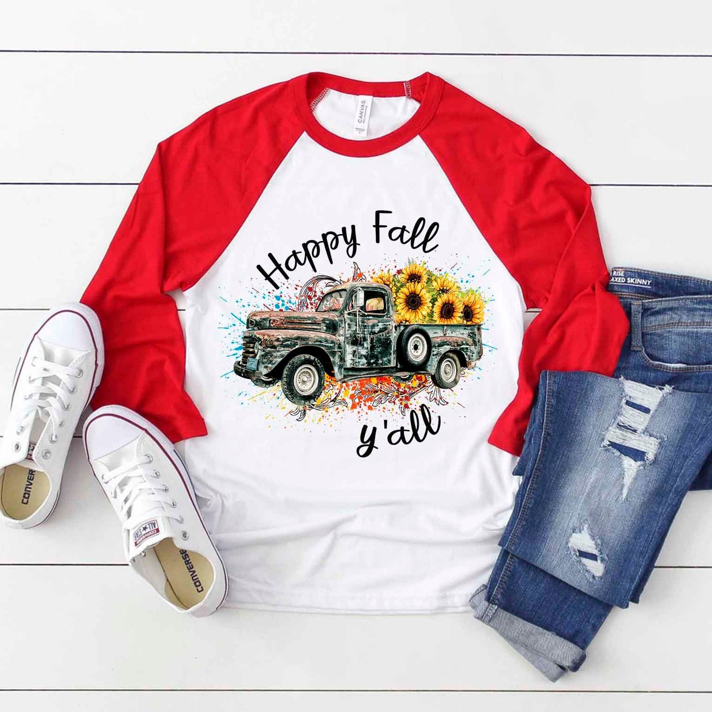 Happy fall y'all Sunflower truck sublimation design