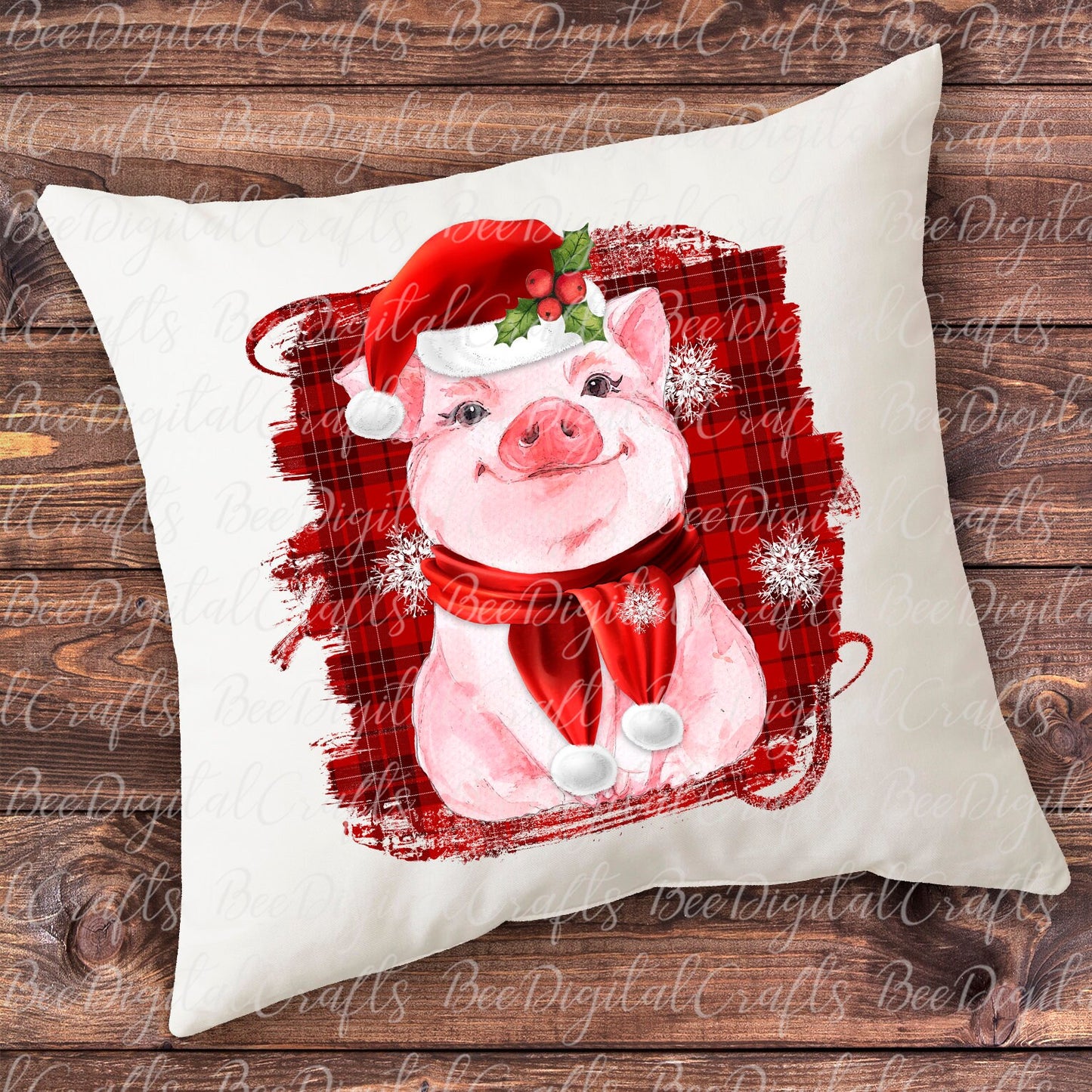 Christmas pig sublimation design