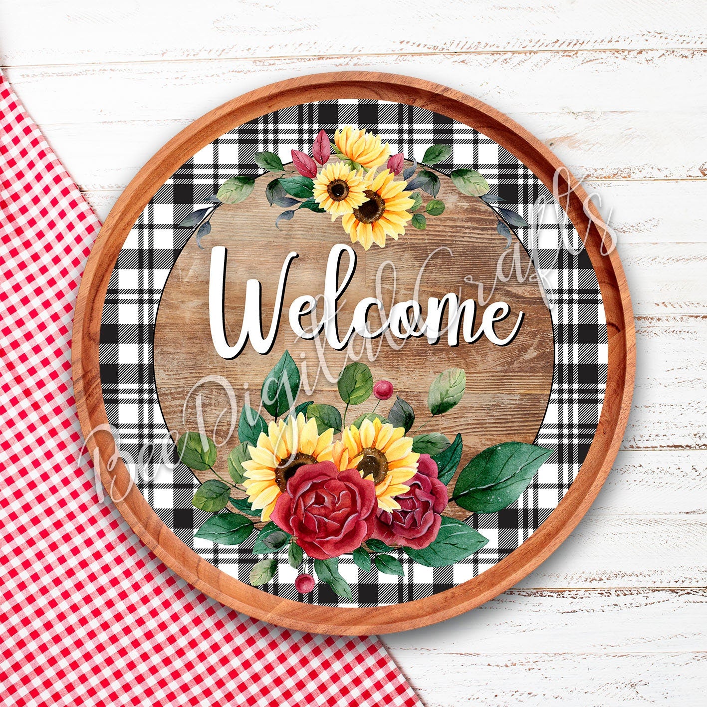 Welcome door sign, 12 inch download design