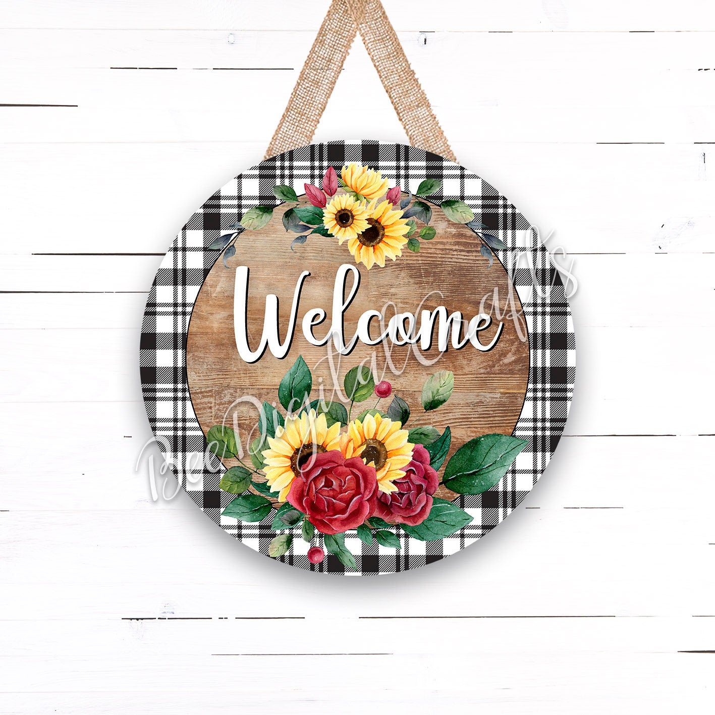 Welcome door sign, 12 inch download design