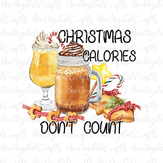 Christmas calories don't count sublimation design