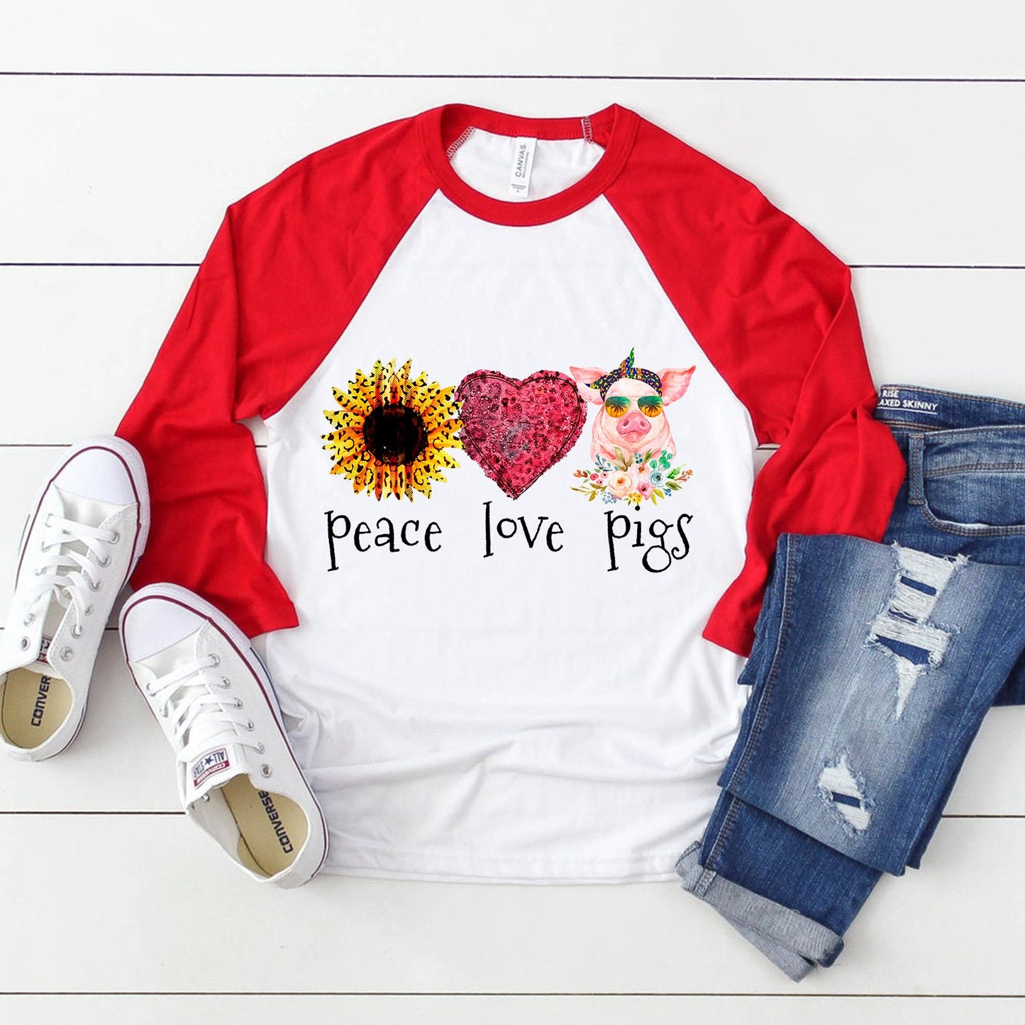 Peace love pigs sublimation design