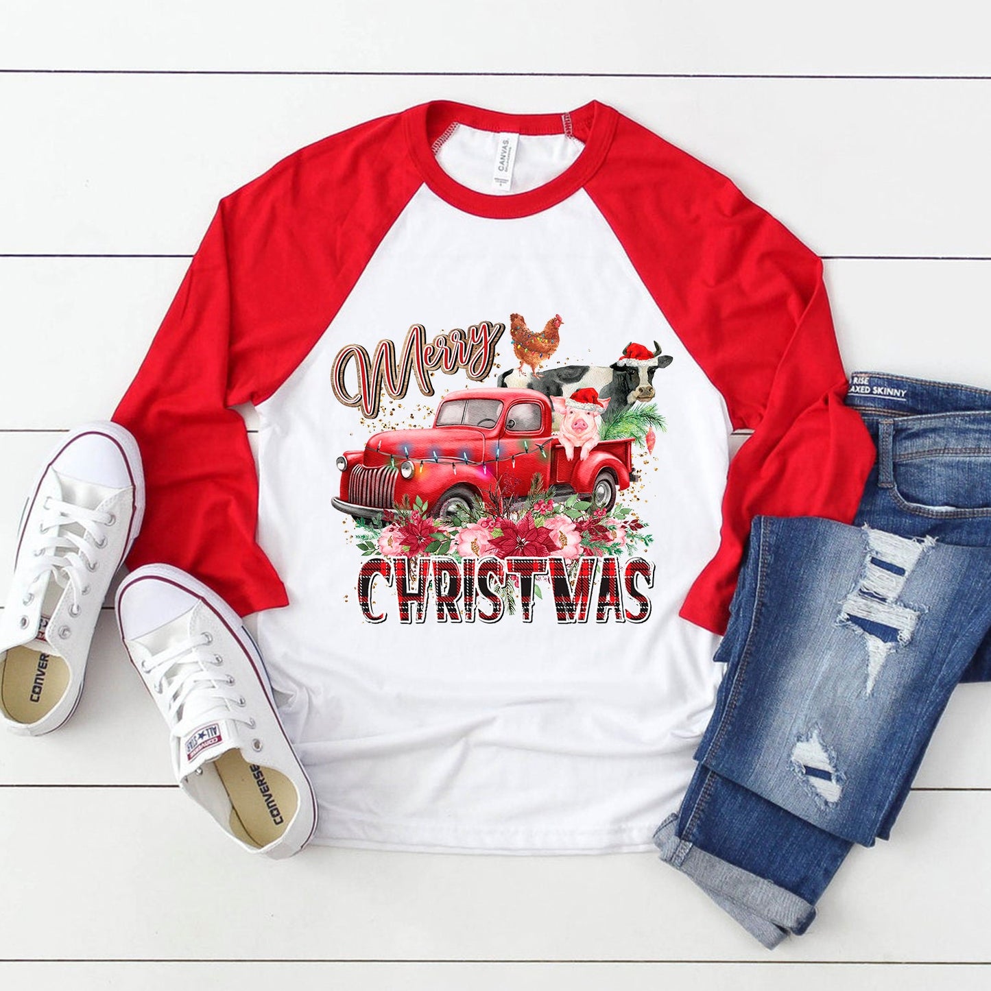 Christmas farm truck sublimation design