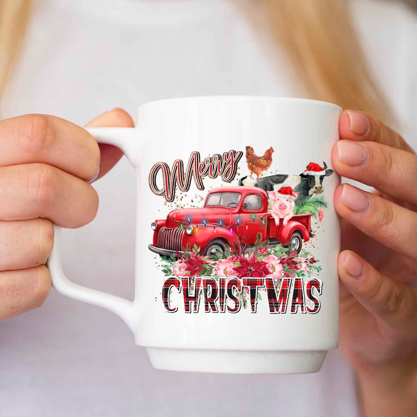 Christmas farm truck sublimation design